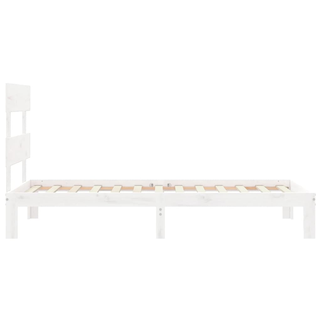 vidaXL Rama łóżka bez materaca, biała, 100x200 cm, lite drewno sosnowe