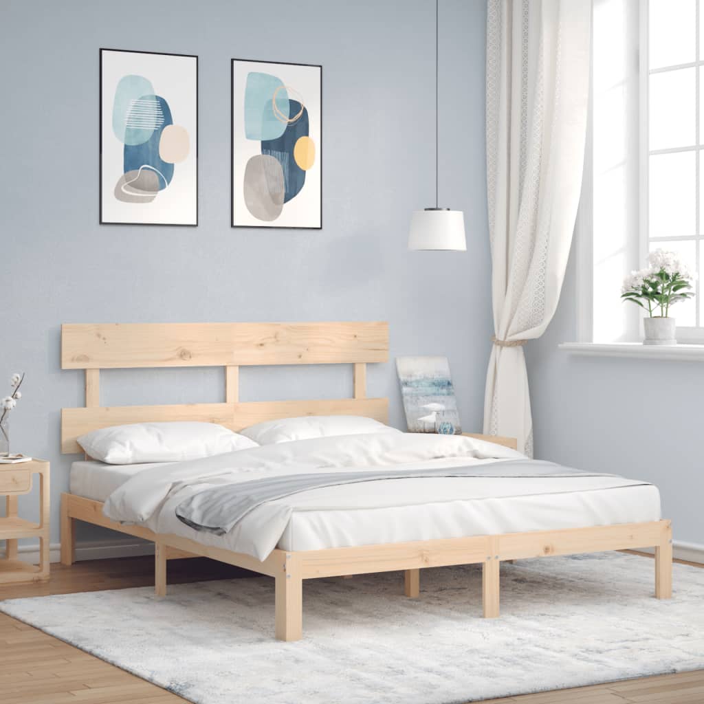 vidaXL Rama łóżka bez materaca, 160x200 cm, lite drewno sosnowe