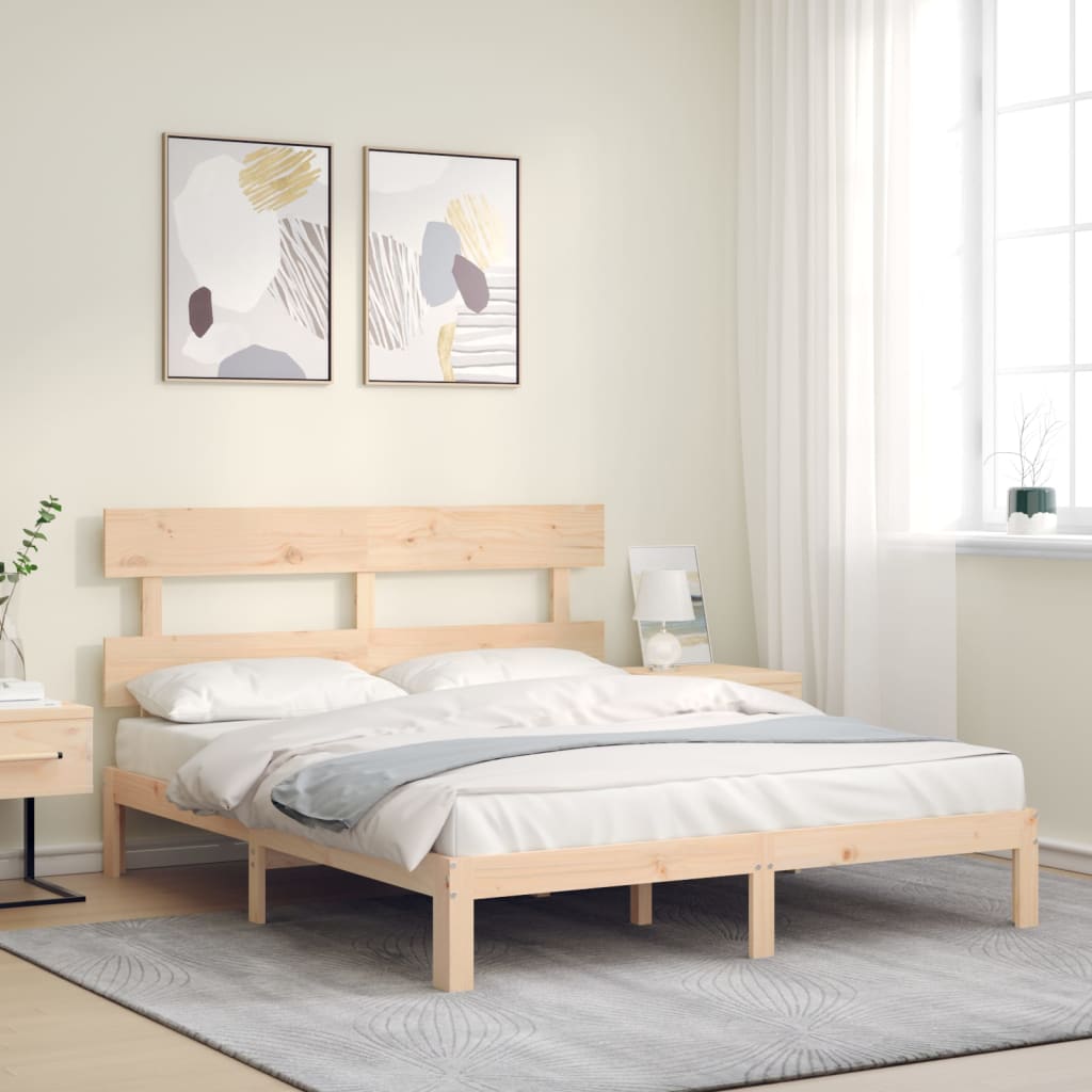 vidaXL Rama łóżka bez materaca, 160x200 cm, lite drewno sosnowe