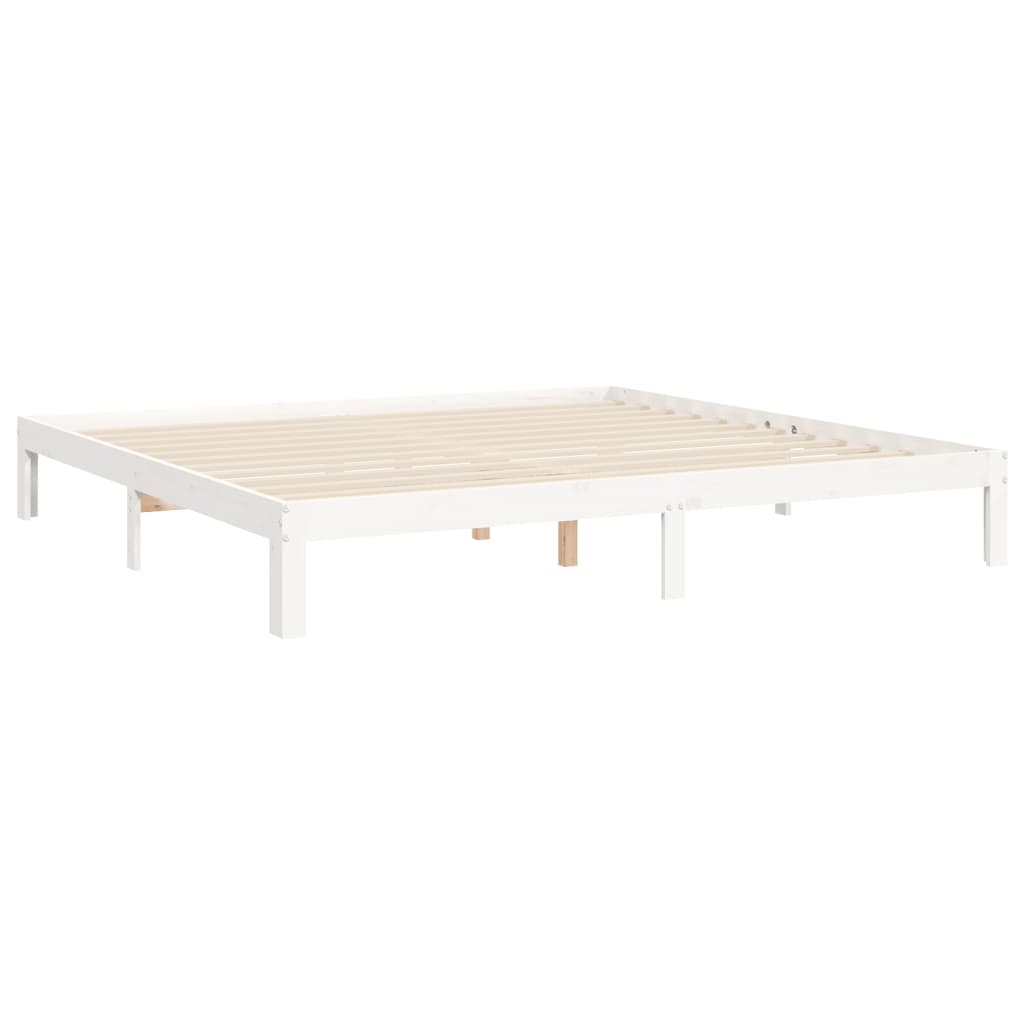 vidaXL Rama łóżka bez materaca, biała, 160x200 cm, lite drewno sosnowe