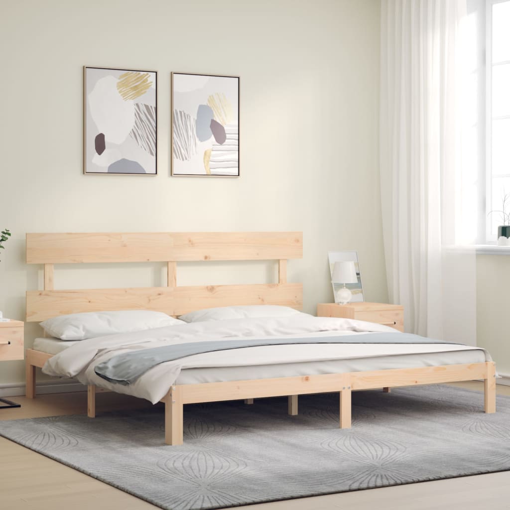 vidaXL Rama łóżka bez materaca, 200x200 cm, lite drewno sosnowe