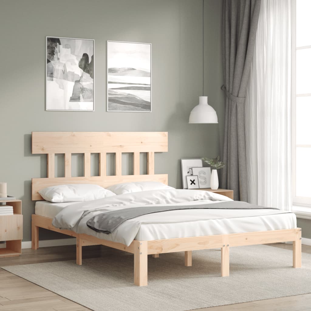 vidaXL Rama łóżka bez materaca, 140x200 cm, lite drewno sosnowe