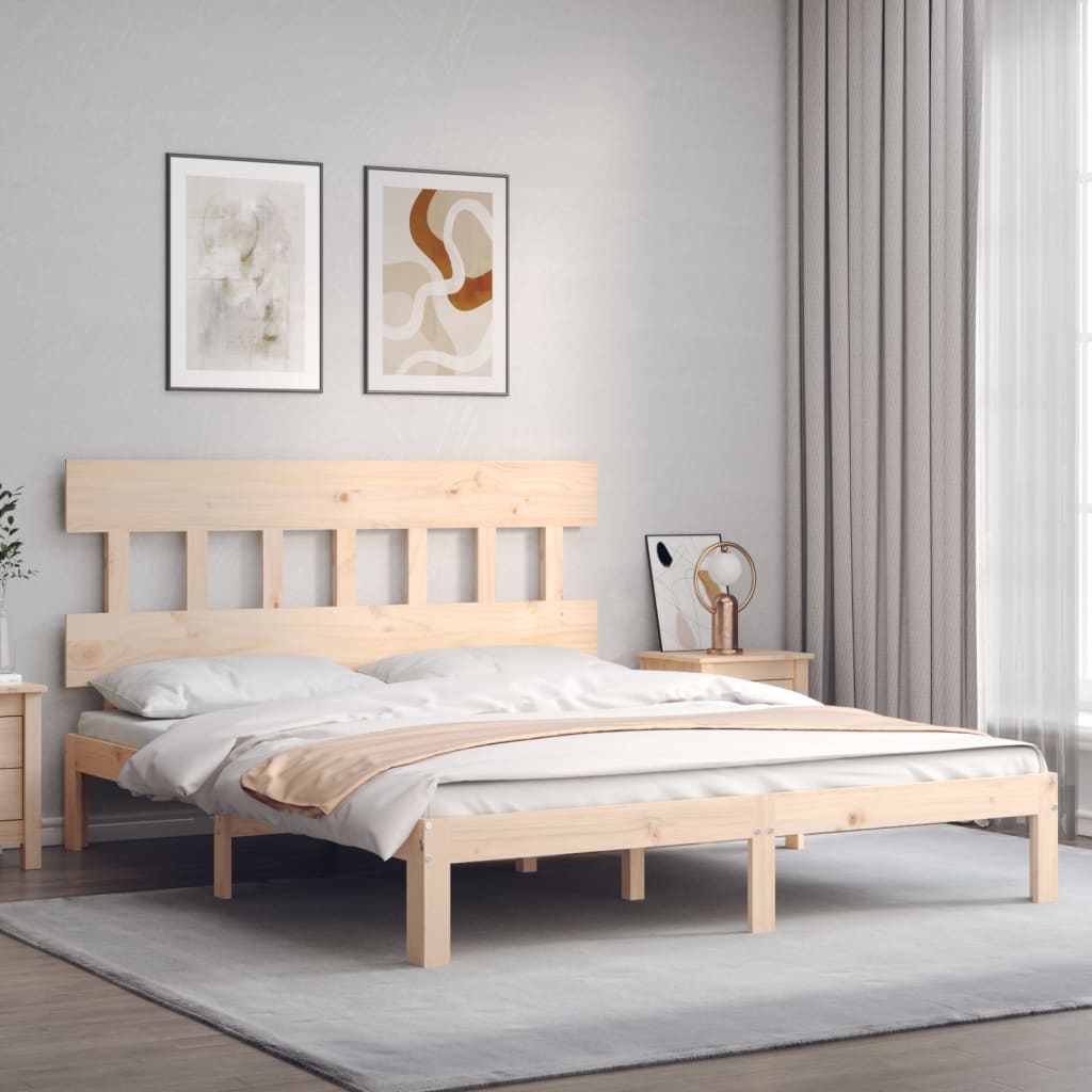 vidaXL Rama łóżka bez materaca, 160x200 cm, lite drewno sosnowe