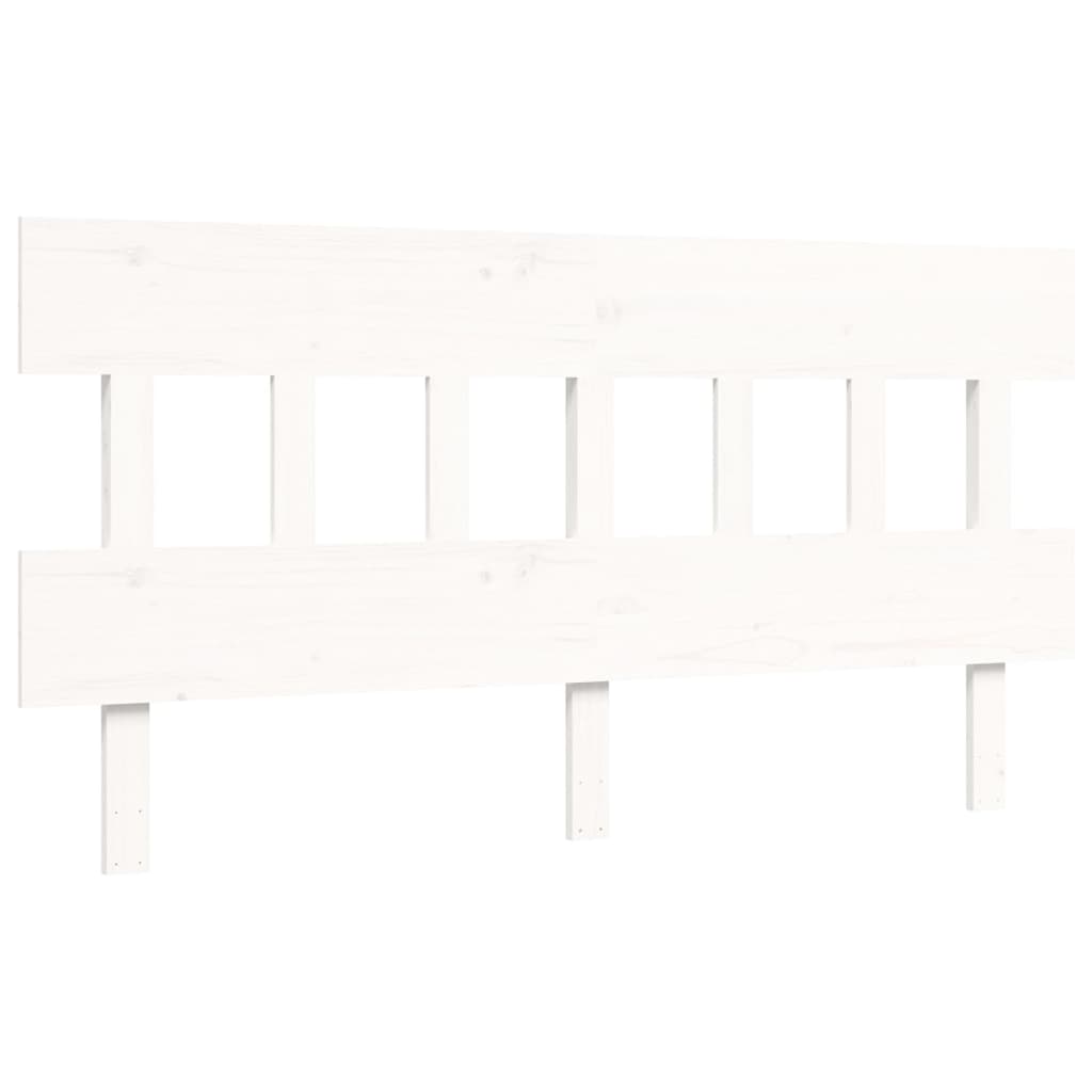 vidaXL Rama łóżka bez materaca, biała, 160x200 cm, lite drewno sosnowe