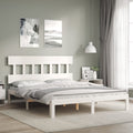 vidaXL Rama łóżka bez materaca, biała, 160x200 cm, lite drewno sosnowe