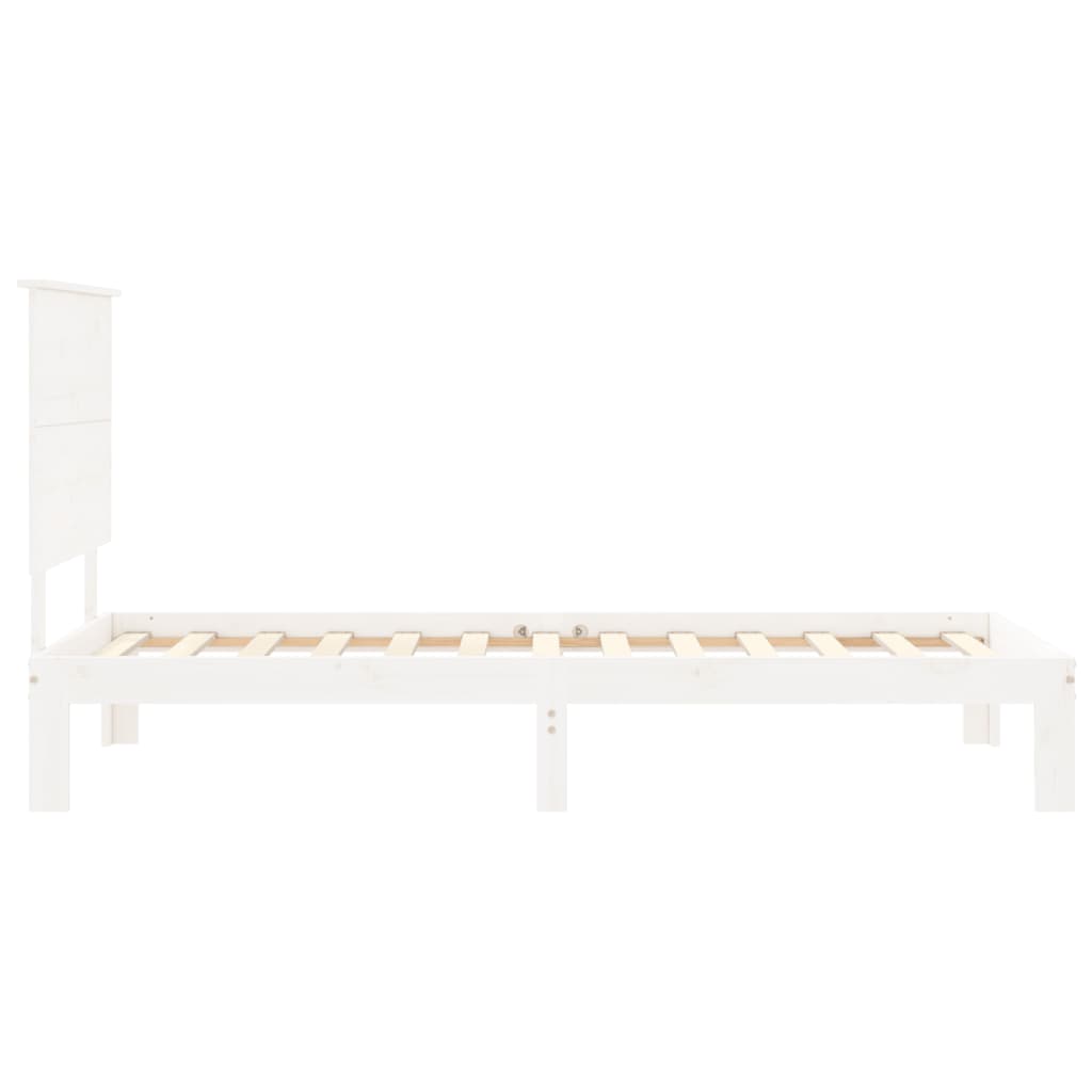 vidaXL Rama łóżka bez materaca, biała, 90x200 cm, lite drewno sosnowe