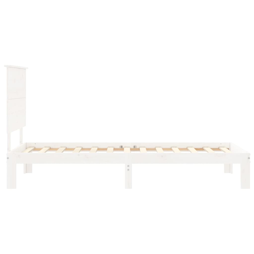vidaXL Rama łóżka bez materaca, biała, 100x200 cm, lite drewno sosnowe