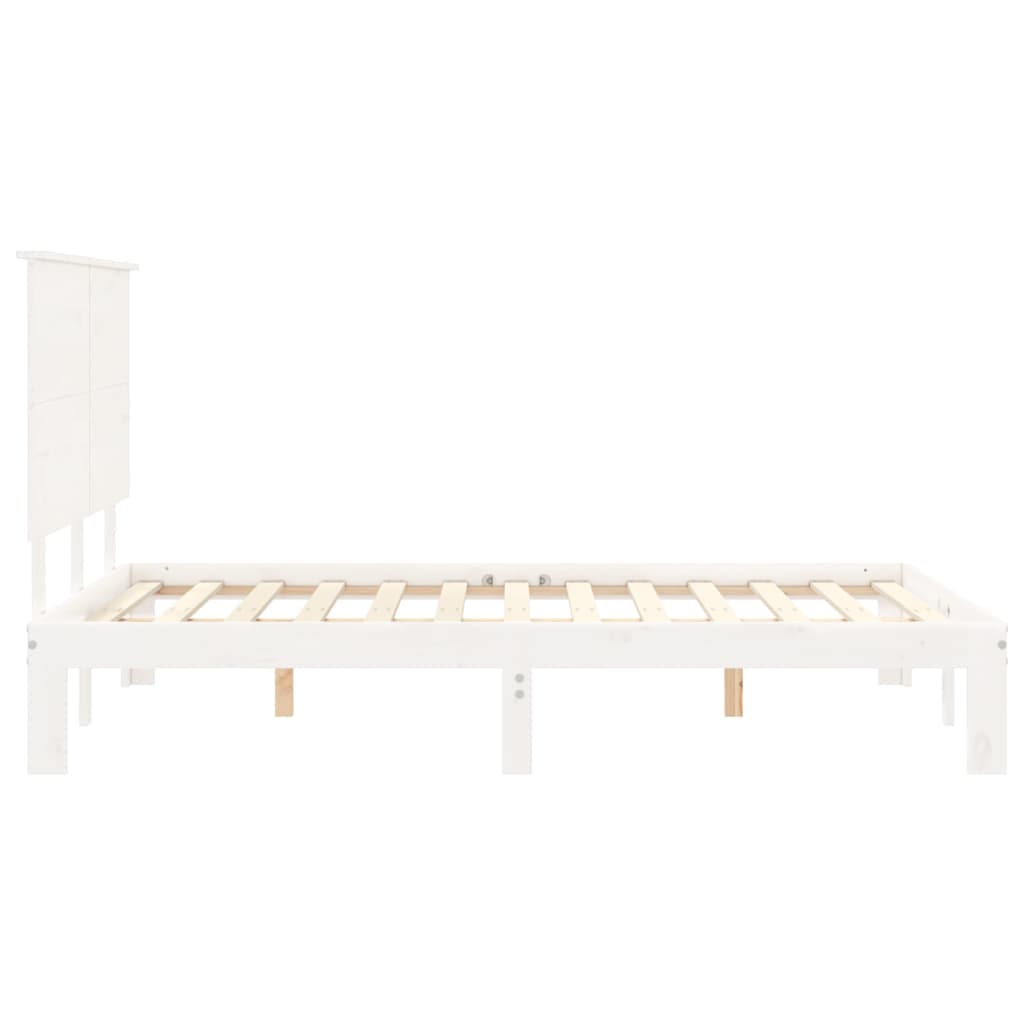 vidaXL Rama łóżka bez materaca, biała, 140x200 cm, lite drewno sosnowe