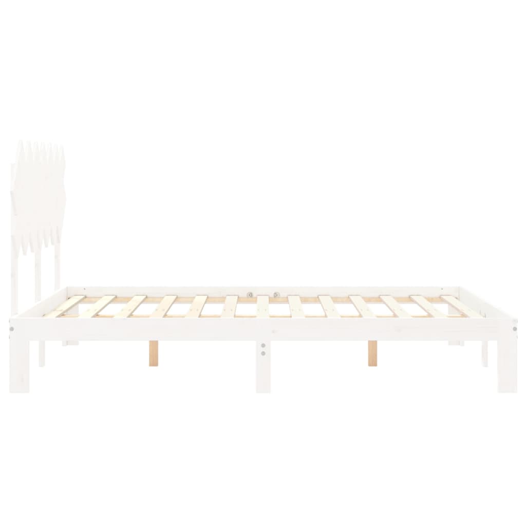 vidaXL Rama łóżka bez materaca, biała, 140x190 cm, lite drewno sosnowe