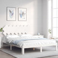 vidaXL Rama łóżka bez materaca, biała, 140x190 cm, lite drewno sosnowe