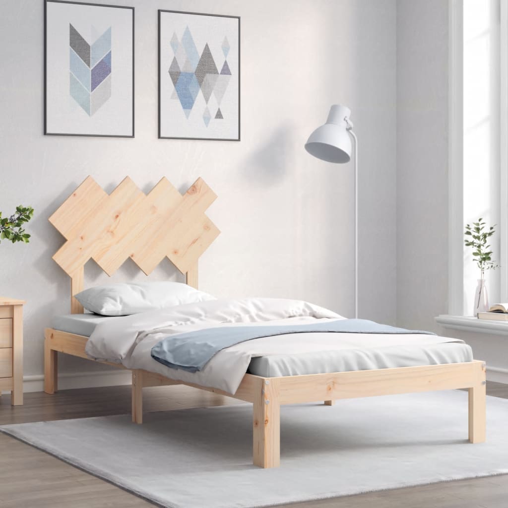vidaXL Rama łóżka bez materaca, 90x200 cm, lite drewno sosnowe