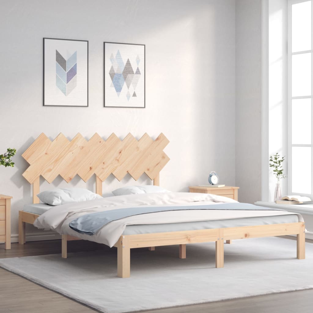 vidaXL Rama łóżka bez materaca, 160x200 cm, lite drewno sosnowe