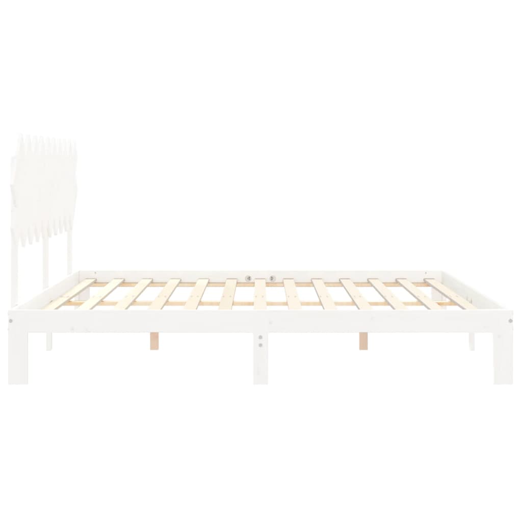 vidaXL Łóżko bez materaca, białe, 200x200 cm, lite drewno sosnowe