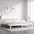 vidaXL Łóżko bez materaca, białe, 200x200 cm, lite drewno sosnowe