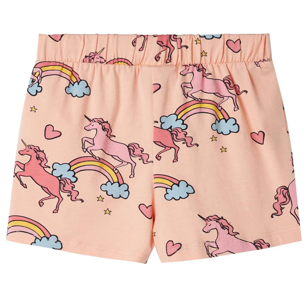 Piżama dziecięca z krótkimi rękawami, jasnopomarańczowa, 116