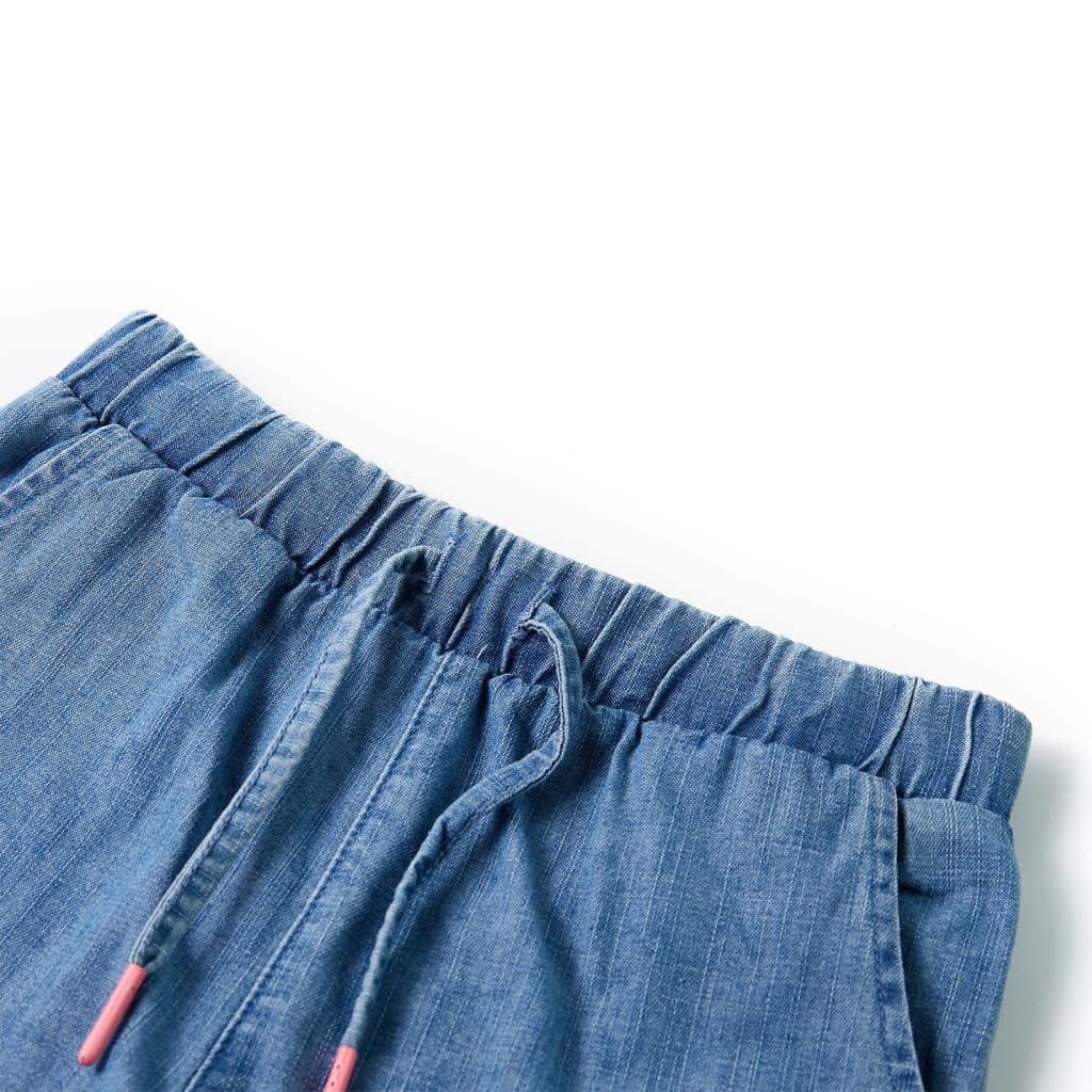 Szorty dziecięce, niebieski denim, 128