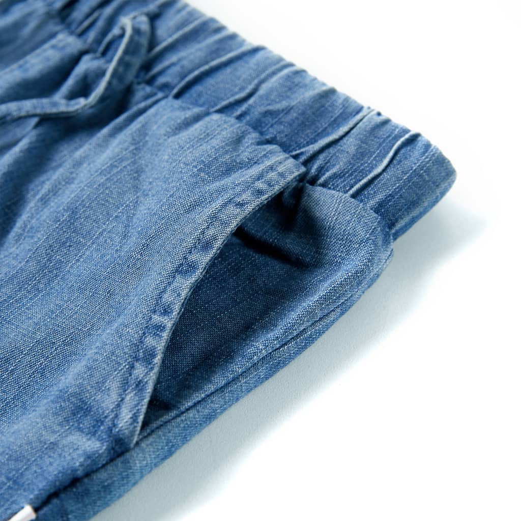 Szorty dziecięce, niebieski denim, 128