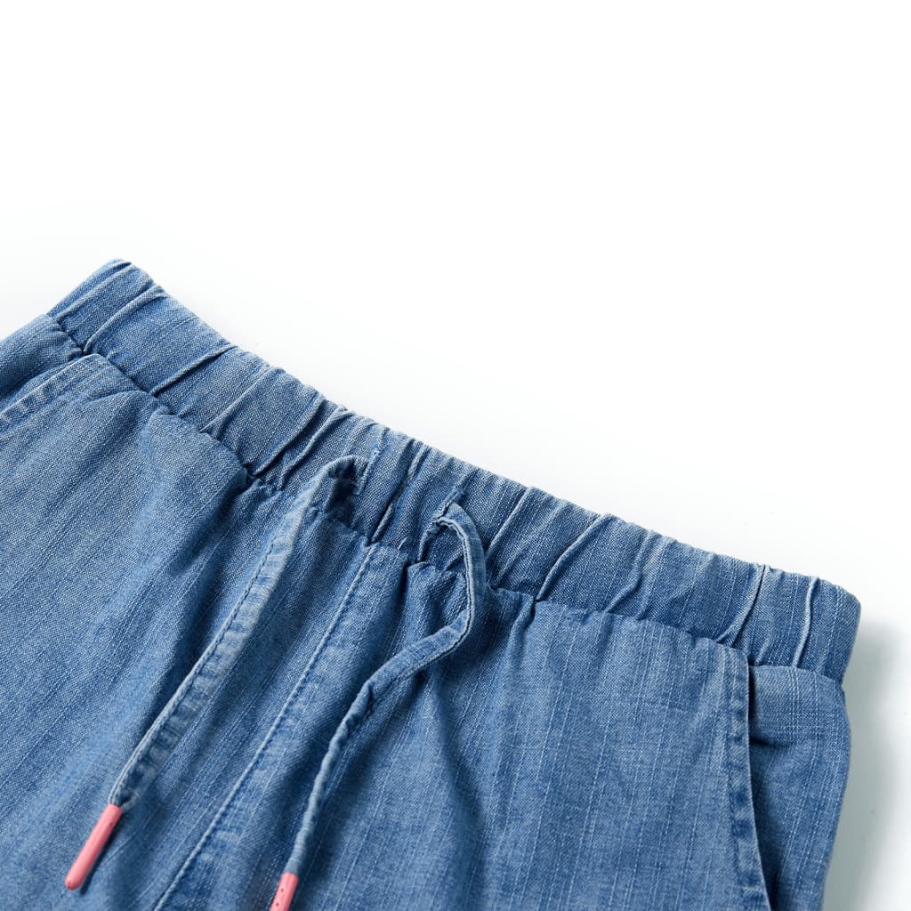 Szorty dziecięce, niebieski denim, 140