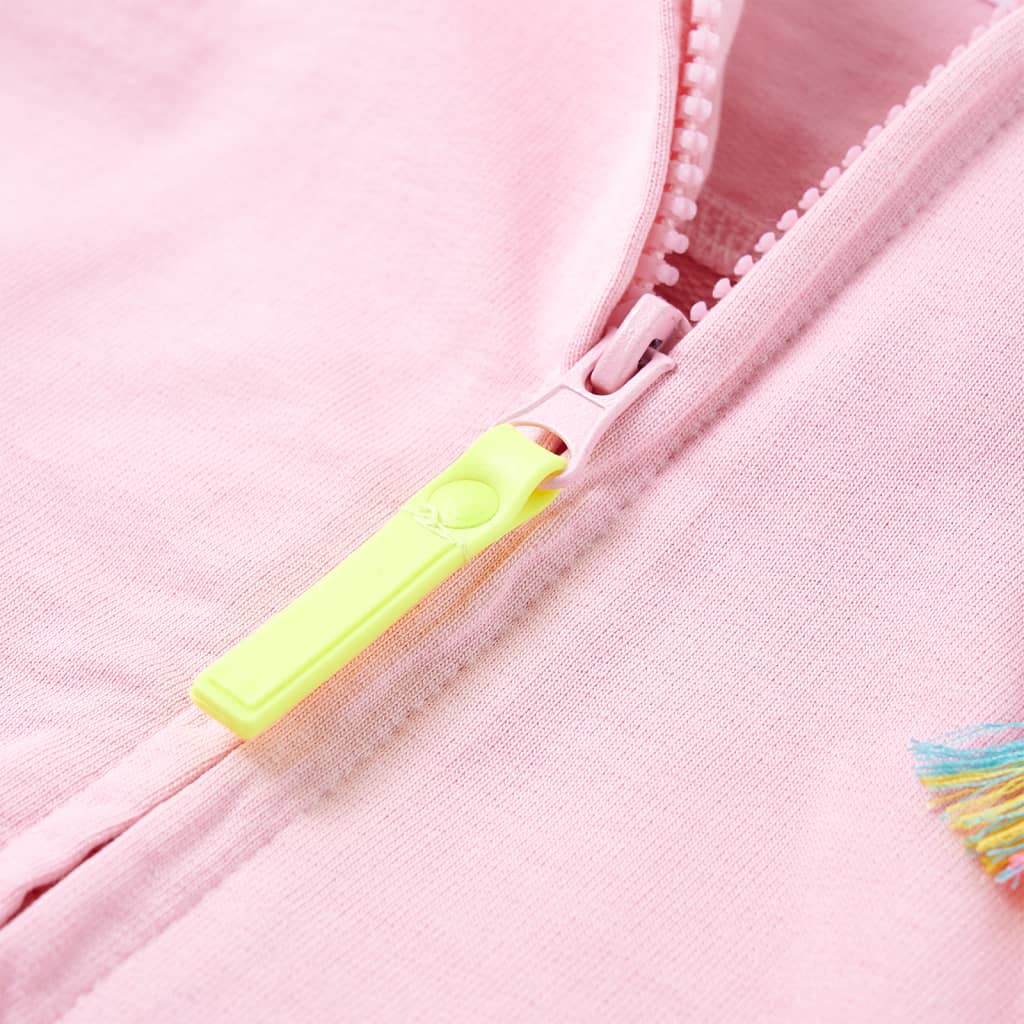 Bluza dziecięca z kapturem i zapięciem na zamek, różowa, 128