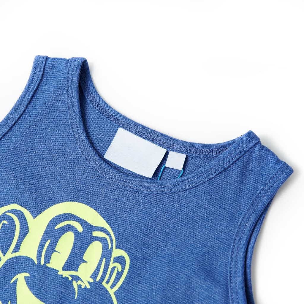 Dziecięca koszulka bez rękawów, niebieski melanż, 104