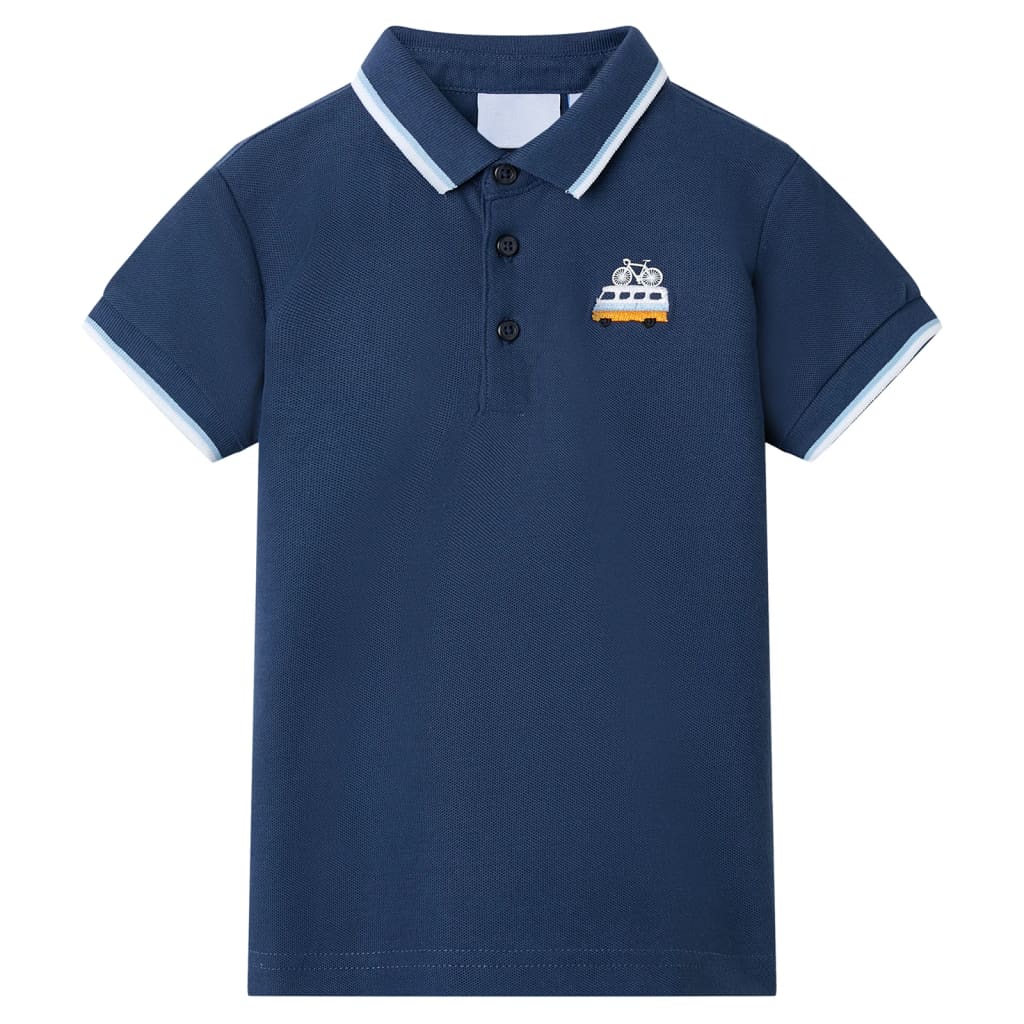 Koszulka dziecięca polo, ciemnoniebieska, 92