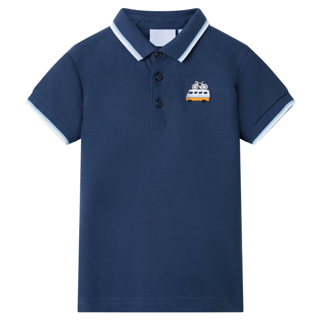 Koszulka dziecięca polo, ciemnoniebieska, 104