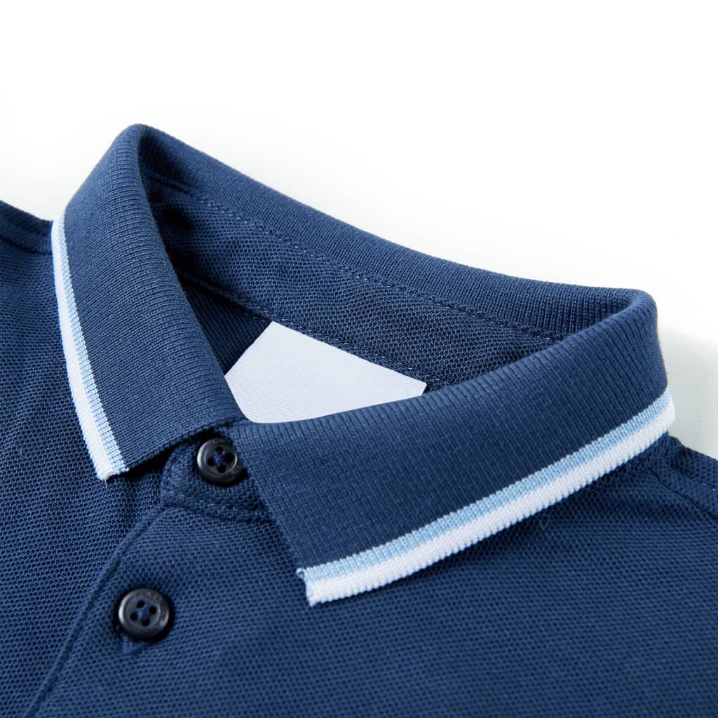 Koszulka dziecięca polo, ciemnoniebieska, 104