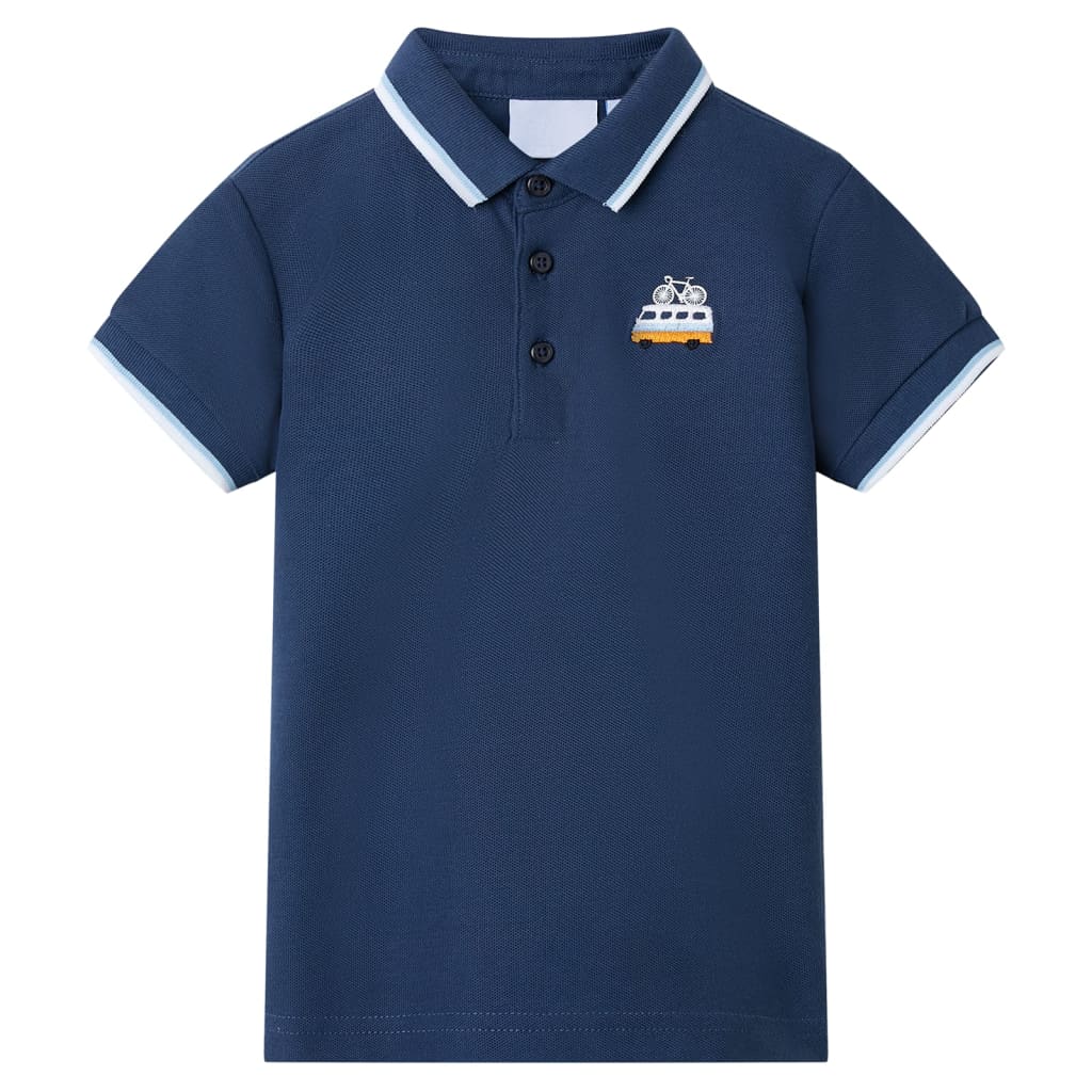 Koszulka dziecięca polo, ciemnoniebieska, 116