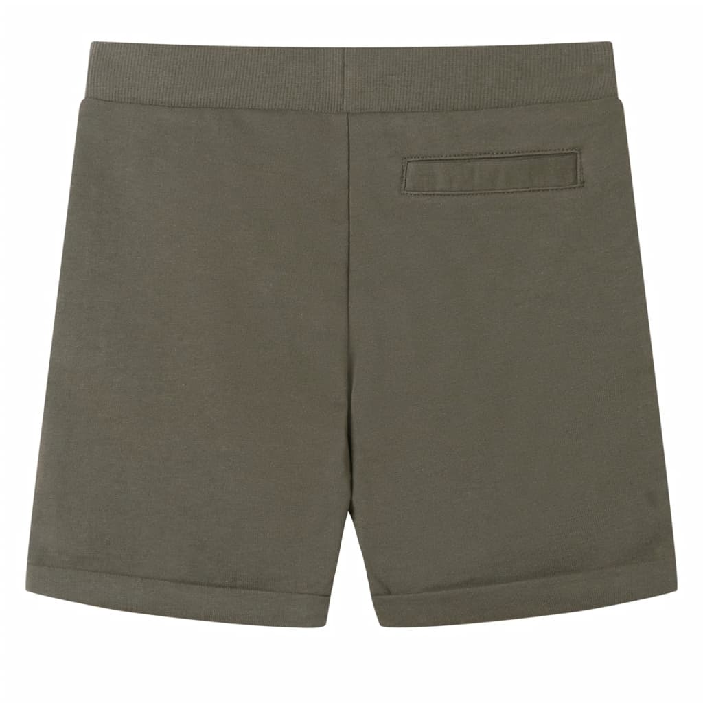 Szorty dziecięce ze sznurkiem, ciemne khaki, 116