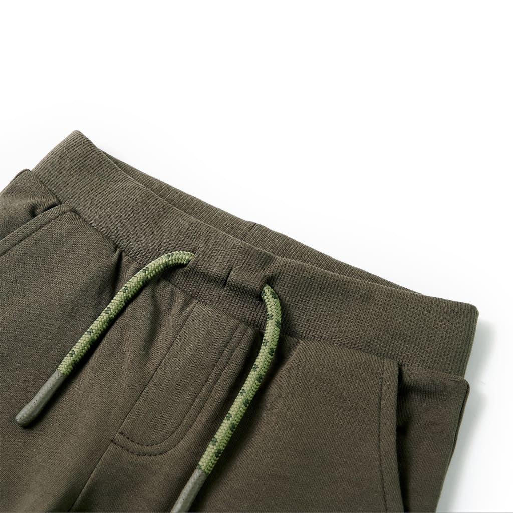 Szorty dziecięce ze sznurkiem, ciemne khaki, 116