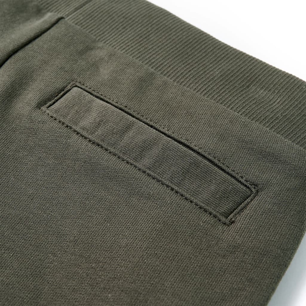 Szorty dziecięce ze sznurkiem, ciemne khaki, 116