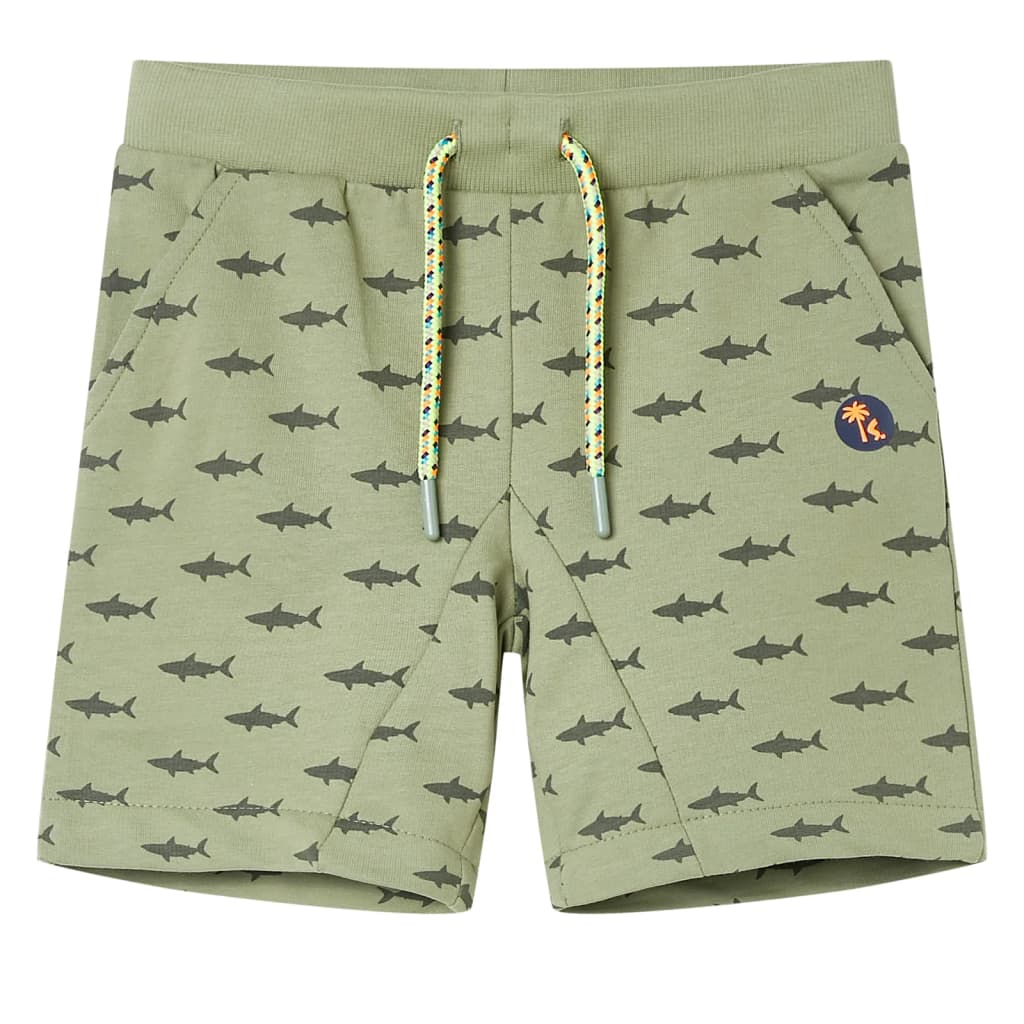 Szorty dziecięce ze sznurkiem, jasne khaki, 128