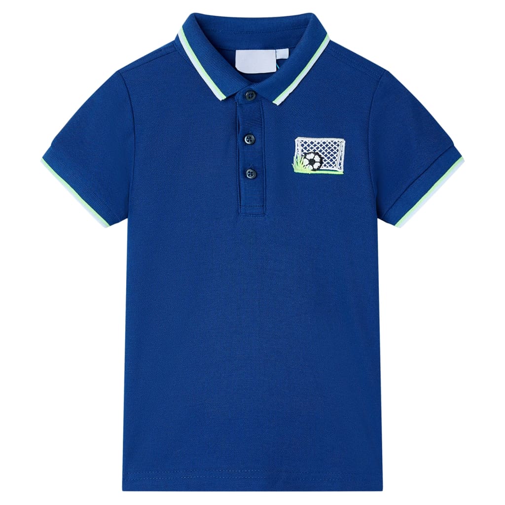Koszulka dziecięca polo, ciemnoniebieska, 116