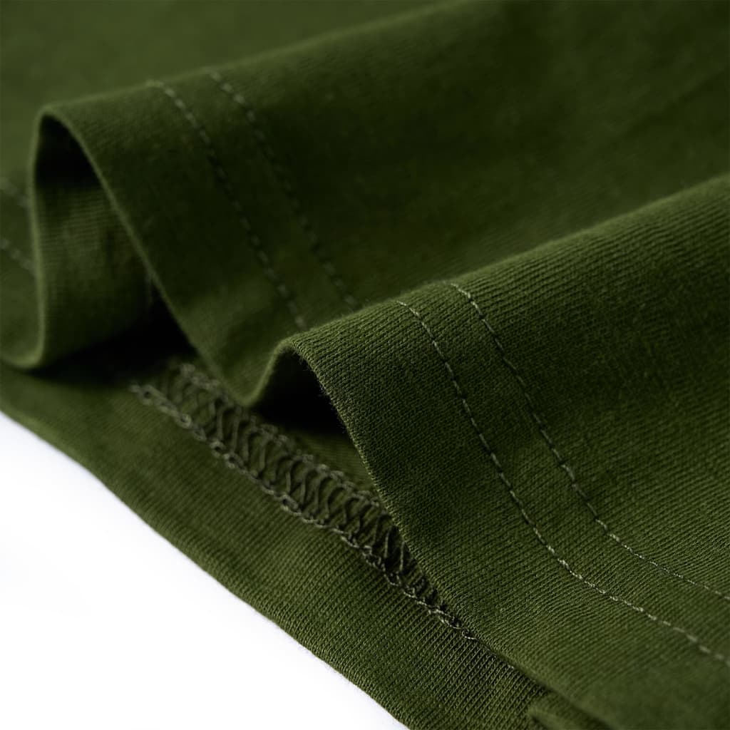 Koszulka dziecięca z długimi rękawami, ciemne khaki, 104