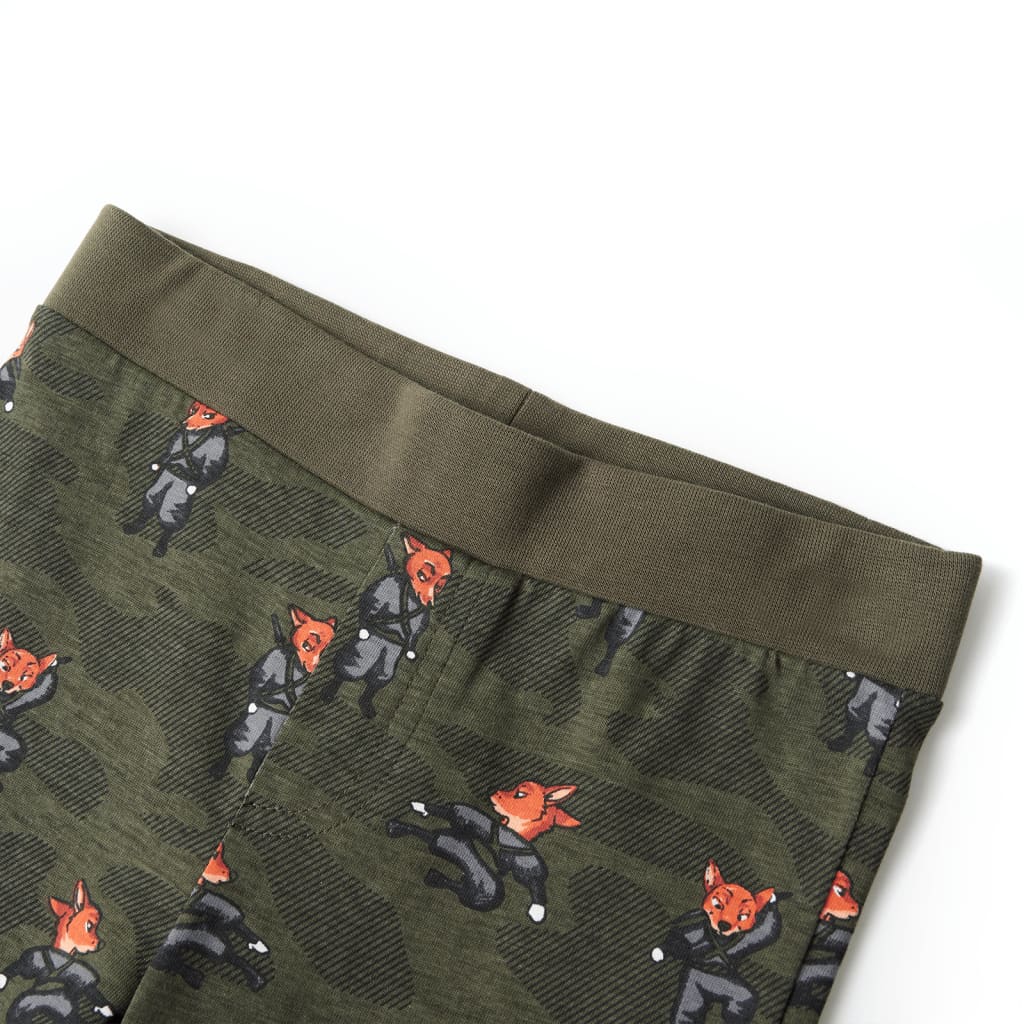 Piżama dziecięca z długimi rękawami, khaki, 104