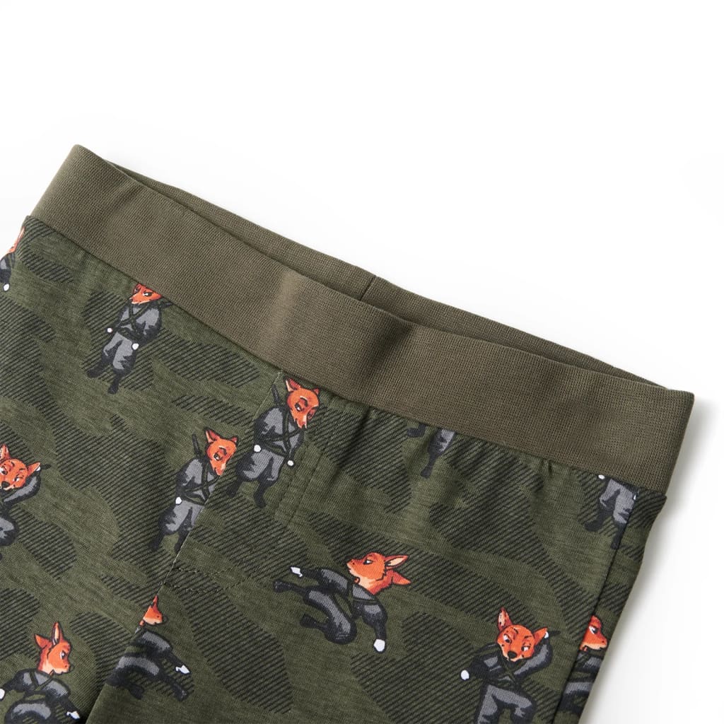 Piżama dziecięca z długimi rękawami, khaki, 140