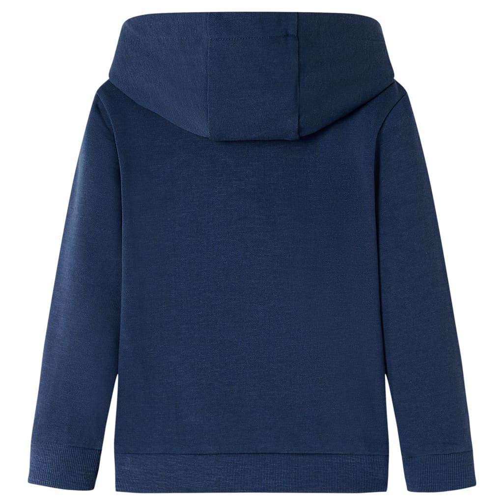 Bluza dziecięca z kapturem, granatowy melanż i pomarańcz, 128