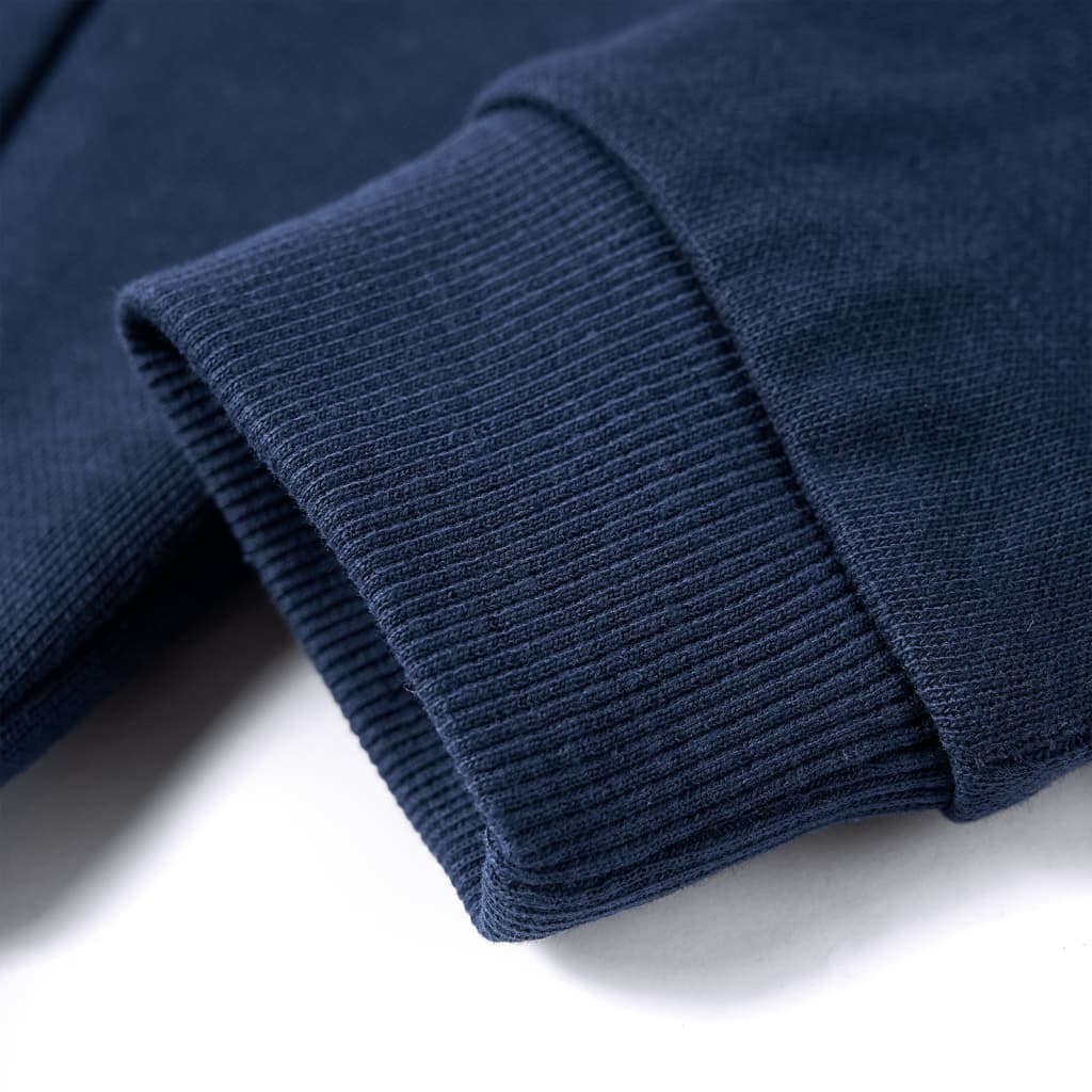 Bluza dziecięca z kapturem, granatowy melanż i pomarańcz, 128