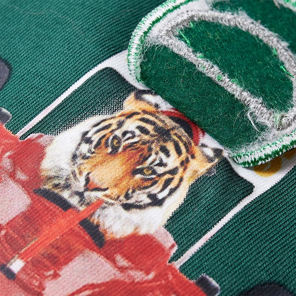 Koszulka dziecięca z długimi rękawami, zielona, 128
