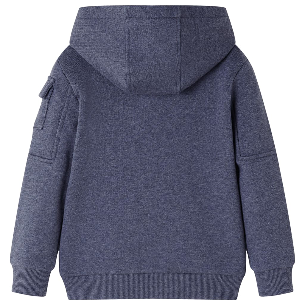 Bluza dziecięca z kapturem i zapięciem na zamek, niebieski melanż, 104