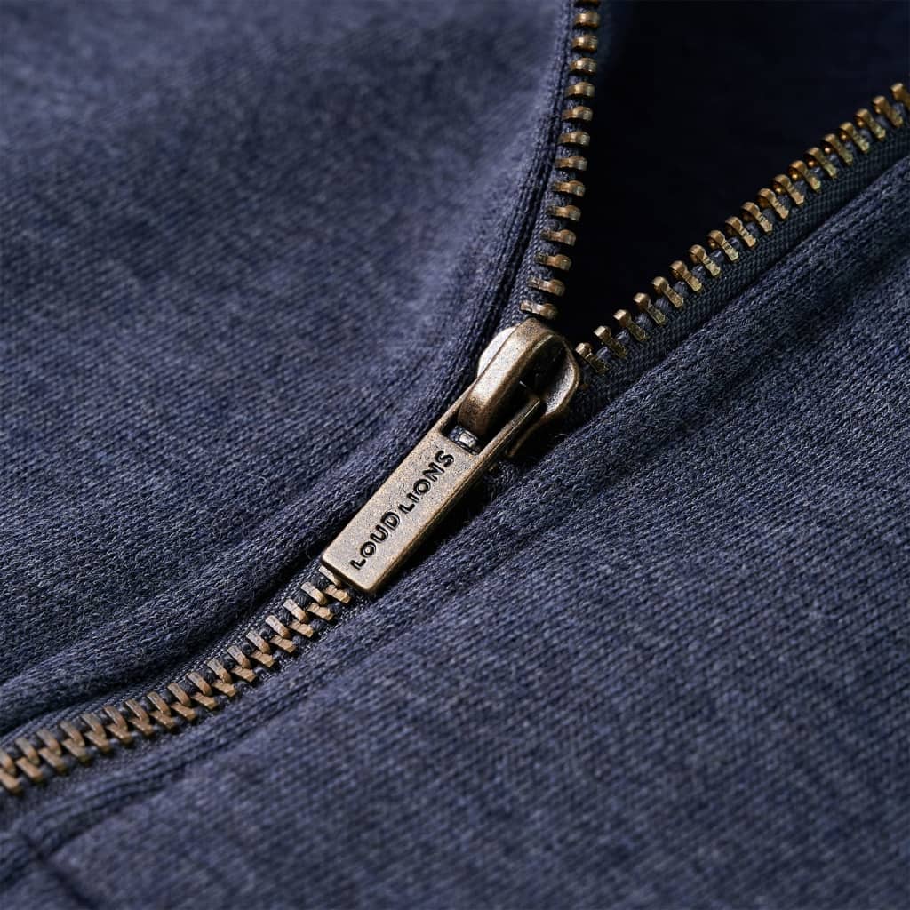 Bluza dziecięca z kapturem i zapięciem na zamek, niebieski melanż, 128