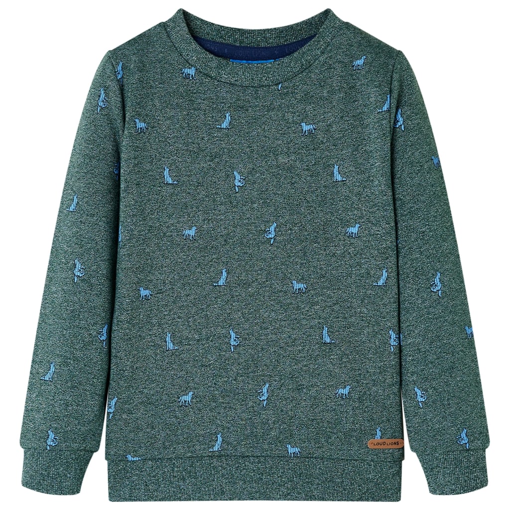 Bluza dziecięca, ciemnozielony melanż, 128