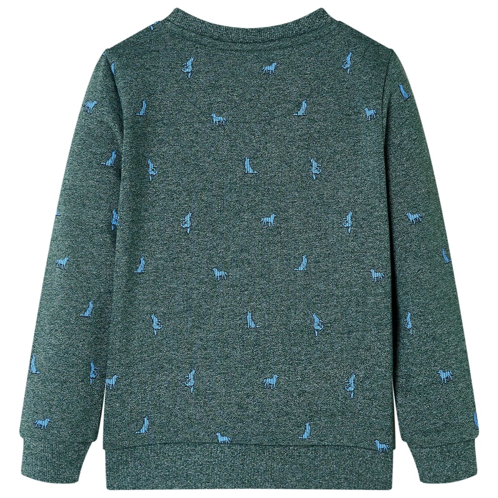 Bluza dziecięca, ciemnozielony melanż, 128
