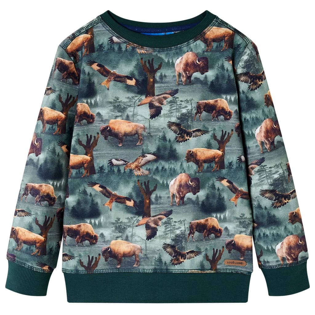 Bluza dziecięca, ciemnozielona, 128