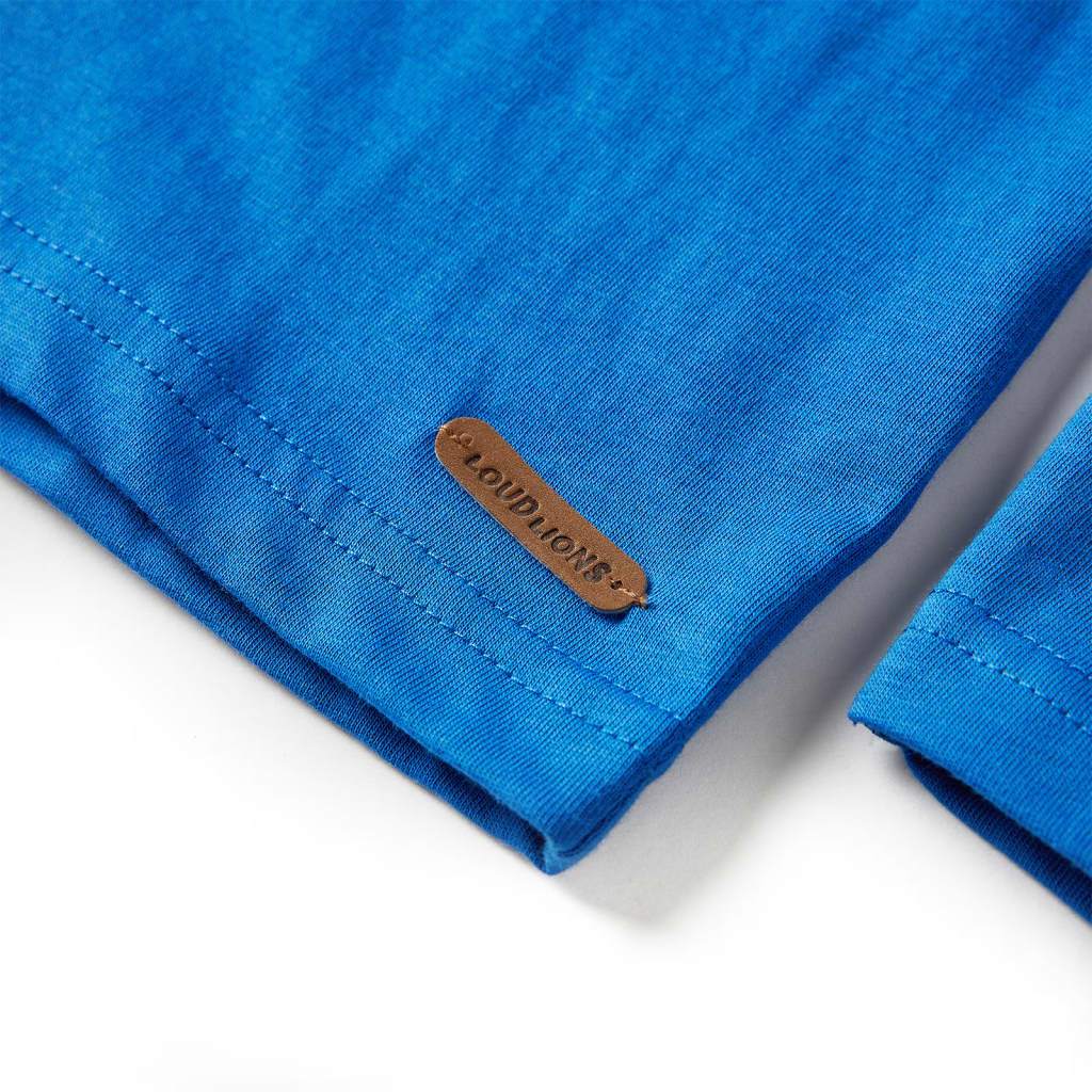 Koszulka dziecięca z długimi rękawami, kobaltowoniebieska, 116