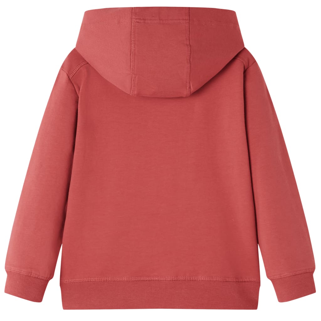 Bluza dziecięca z kapturem, palona czerwień, 104