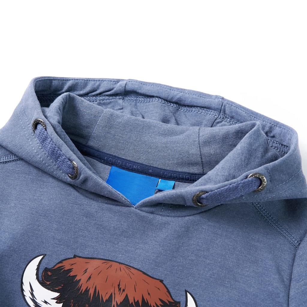 Bluza dziecięca z kapturem, niebieski melanż, 116
