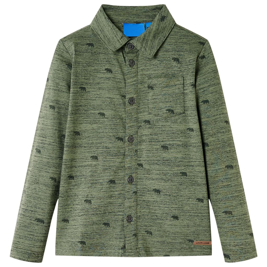 Koszula dziecięca, khaki melanż, 104