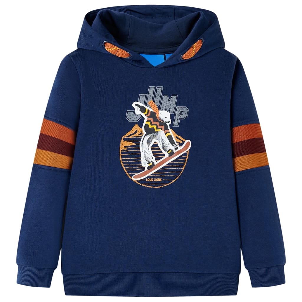 Dziecięca bluza z kapturem, granatowa, 92