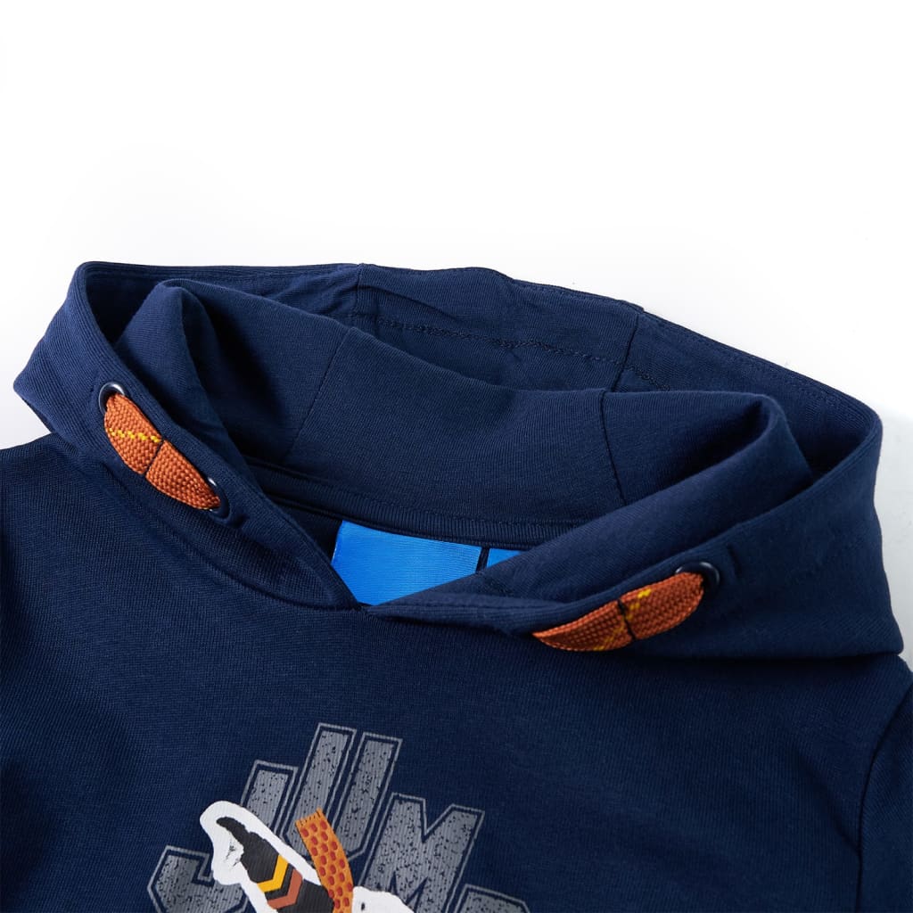 Dziecięca bluza z kapturem, granatowa, 104